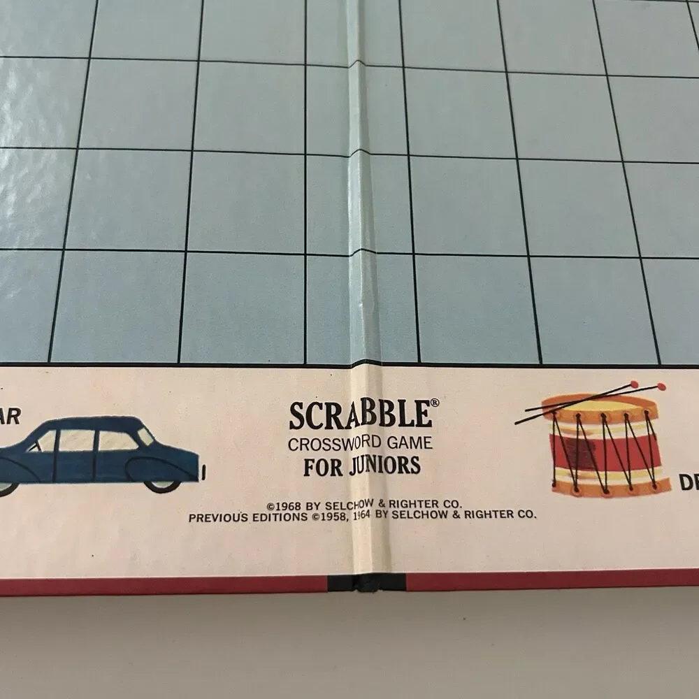VINTAGE 1968 SCRABBLE FOR JUNIORS BOARD GAME Edition Three Crossword Game